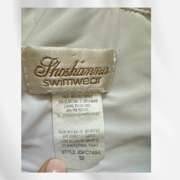 Shoshanna Navy Gingham 1 Shoulder One Pieces swimsuit sz 12 - Picture 9 of 10